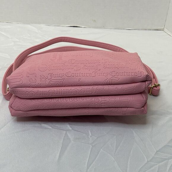 Juicy Couture Pink Icing Embossedlogo Double Gusset Crossbody NWOT 8x10 - Picture 9 of 10